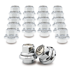 PSGSP Prime Short Sleeve Wheel Nuts 7/8”-11 BSF Chrome for Scania Truck, Coach Fit Single or Front Alcoa Aluminum Wheels -Pack of 20