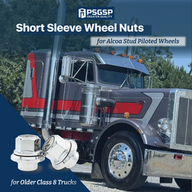 PSGSP Prime Short Sleeve Wheel Nuts 3/4”-16 RH Thread, Ball Seat, Chrome for Older Heavy Trucks, Fit Single or Front Alcoa Aluminum Wheels with Stud Pilot Seat -Pack of 10