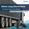 PSGSP Two-Piece 19mm Sleeve Flanged Wheel Nuts 10PCS, M22x1.5 Hex:33mm Black for Heavy Duty Truck Semi Truck Fit Steel Dual Wheels with Hub Piloted Seat & 26mm Bolt Hole Size