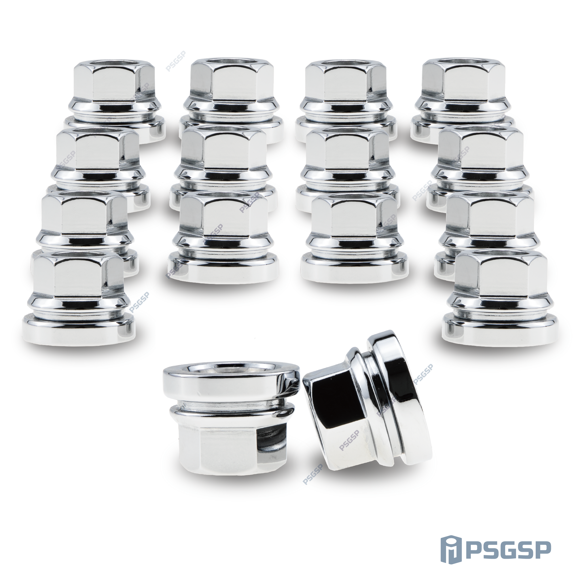 PSGSP Chrome M14x2.0 Wheel Nuts OEM Style 16pcs for 1999-2002 Ford