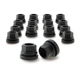 PSGSP Black M14x2 Wheel Lug Nuts 16PCS for 1999-2002 Ford F250 F350 F450 F550, 2000-2004 F150, Open Ended Two-Piece Flanged Flat Face OEM Style Wheel Nuts, Replace F81Z1012AA