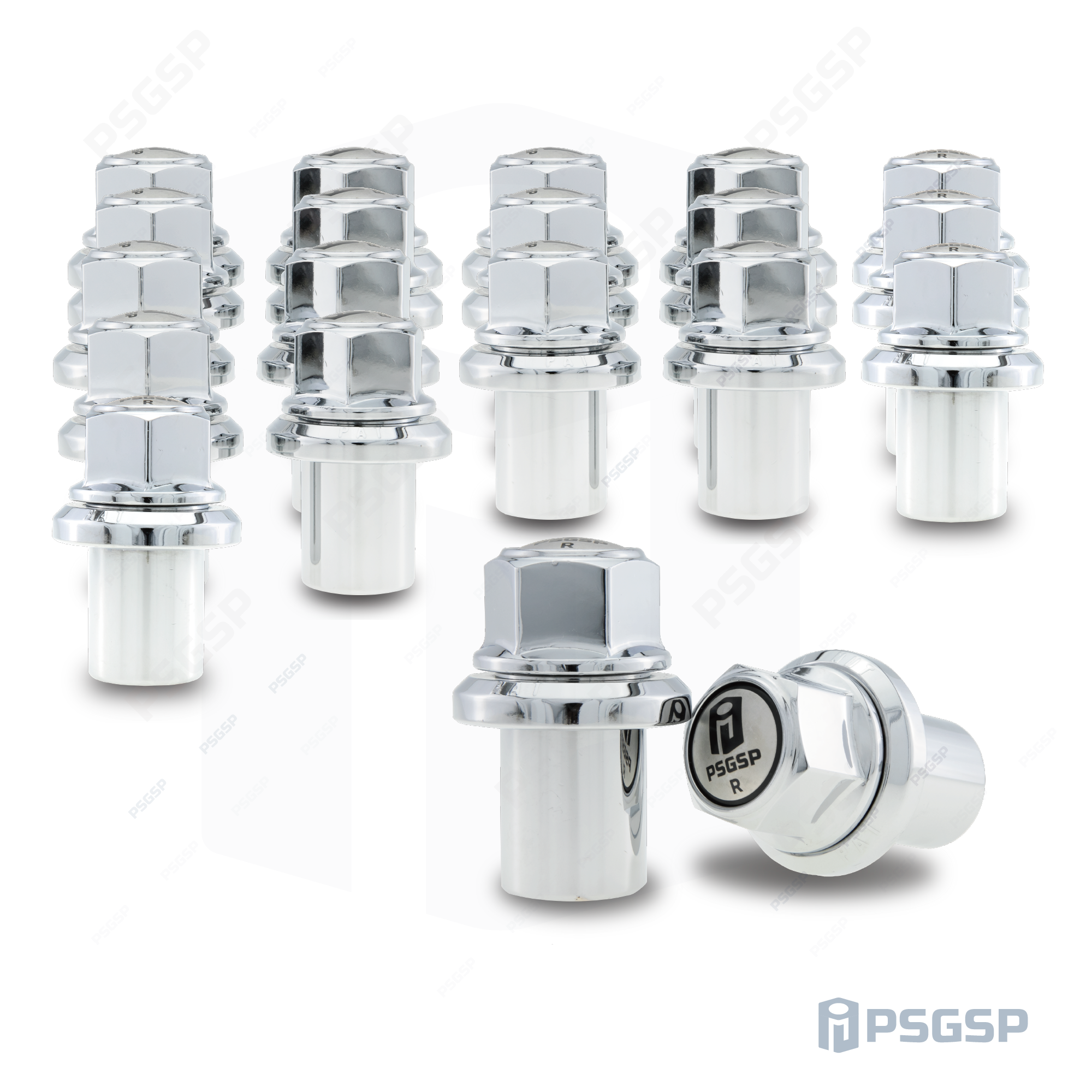PSGSP Prime Long Sleeve Wheel Nuts M22x1.5 Chrome for Van Hool