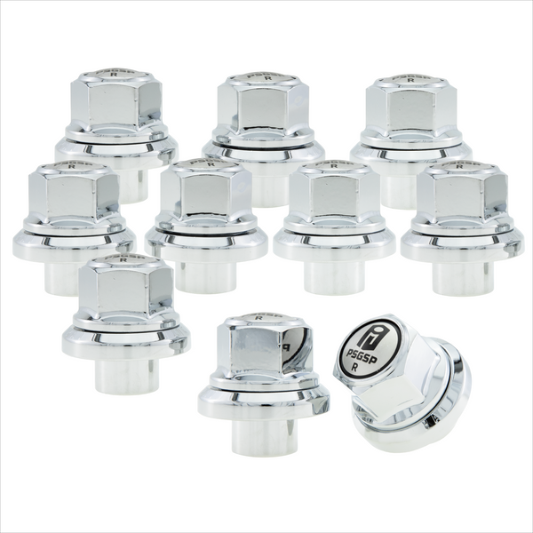 PSGSP Prime Sleeve Wheel Nuts M22x1.5 RH Chrome for Single/Front Aluminum Wheel-Hub Piloted-Bolt Hole: 26mm Pack of 20