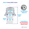 PSGSP Prime Sleeve Wheel Nuts-M22x1.5 RH -For Dual Aluminum Wheel-Hub Piloted-Bolt Hole:26mm-Pack of 20