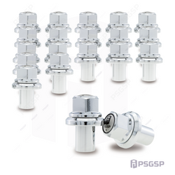 PSGSP Prime Sleeve Wheel Nuts-M22x1.5 RH -For Dual Aluminum Wheel-Hub Piloted-Bolt Hole:26mm-Pack of 20