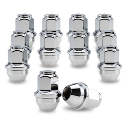 PSGSP Chrome M14x1.5 One-Piece Wheel Lug Nuts OEM Style 12pcs for '15-'23 Ford F150 ,Transit 150/250/350, For Factory OEM Wheels