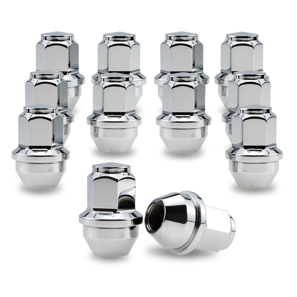 PSGSP Chrome M14x1.5 One-Piece Wheel Lug Nuts OEM Style 12pcs for '15-'23 Ford F150 ,Transit 150/250/350, For Factory OEM Wheels