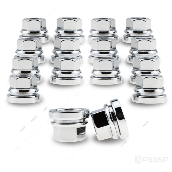 PSGSP Chrome M14x1.5 Wheel Nuts OEM Style 16pcs for '03-'16 Ford F250/350/450/550, 03