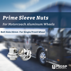 PSGSP Prime Sleeve Wheel Nuts M22x1.5 Chrome For Van Hool Coach Fit Single or Front Aluminum Wheels with Hub Piloted & 32mm Bolt Hole - Pack of 20 - Fit Alcoa 430632